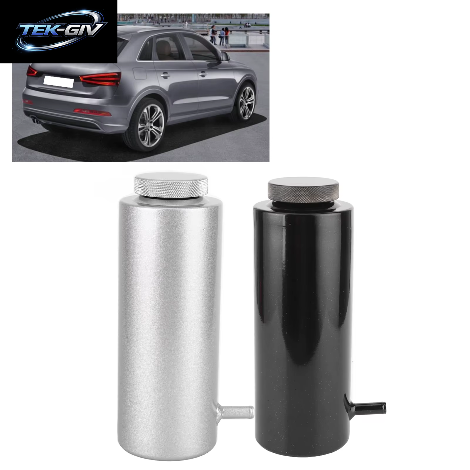 Universal Kühlmittel Kühler Kühlmittel Tank 800Ml Ausgleichs Behälter Kühl Verschluss Flasche Überlauf Behälter Aluminium Autozubehör