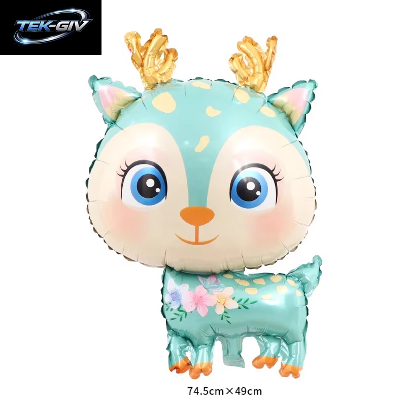 Cartoon Tier Kaninchen Hirsch Folienballon Kinder Geschenke Geburtstag Party Dschungel Tier Thema Dekoration Eichhörnchen Fuchs Bär Helium Globos