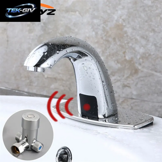 Hot & Cold Bad Automatische Touch Free Sensor Armaturen Wasser Saving Induktive Elektrische Wasser Mischbatterie Batterie Power HZY-12