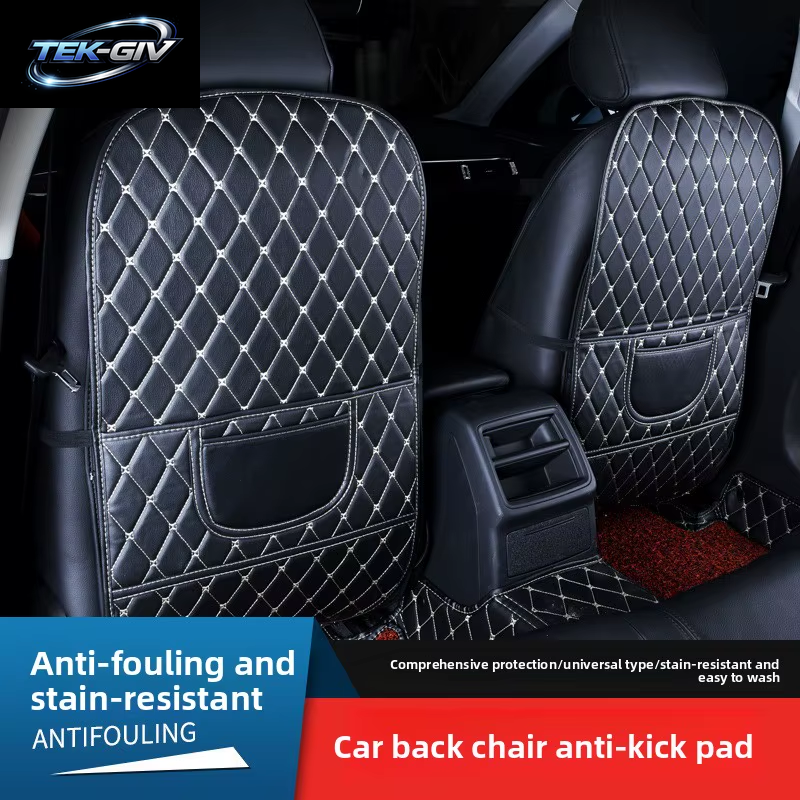 PU Leder Auto anti Kick Pad Auto Sitz Zurück Schutz Abdeckung Mit Lagerung Tasche Auto Rücksitz Anti-Kick Matten Zubehör Für Kinder