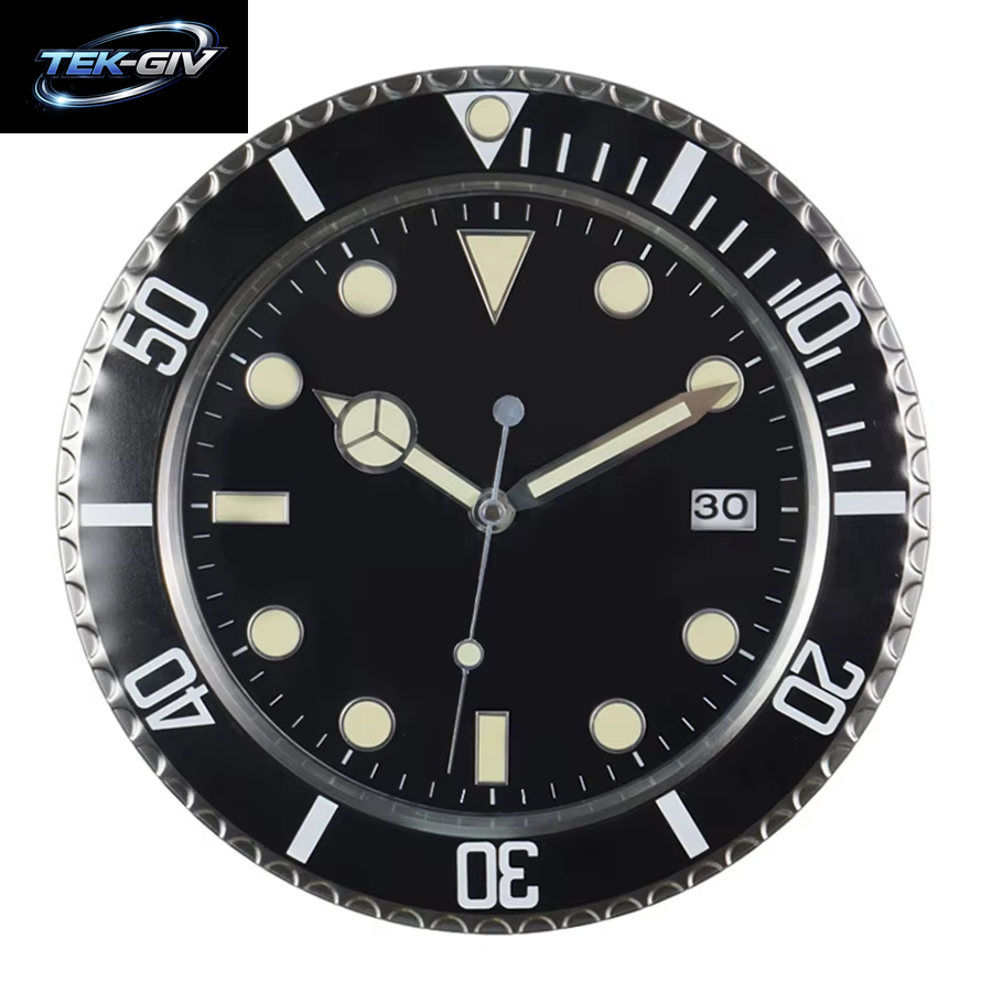 34 Cm Luxus Kreative Wanduhr Moderne Metall Design Kunst Wanduhr Hause Große Digitale Leucht Schlafzimmer Dekoration Uhr