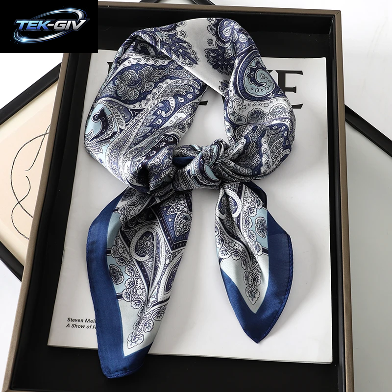60 Farben Luxus-Schal Für Damen 70*70Cm Seidengefühl Quadratisches Haartuch Foulard Satin-Schal Großformatiges Kopftuch Hijab Taschentuch