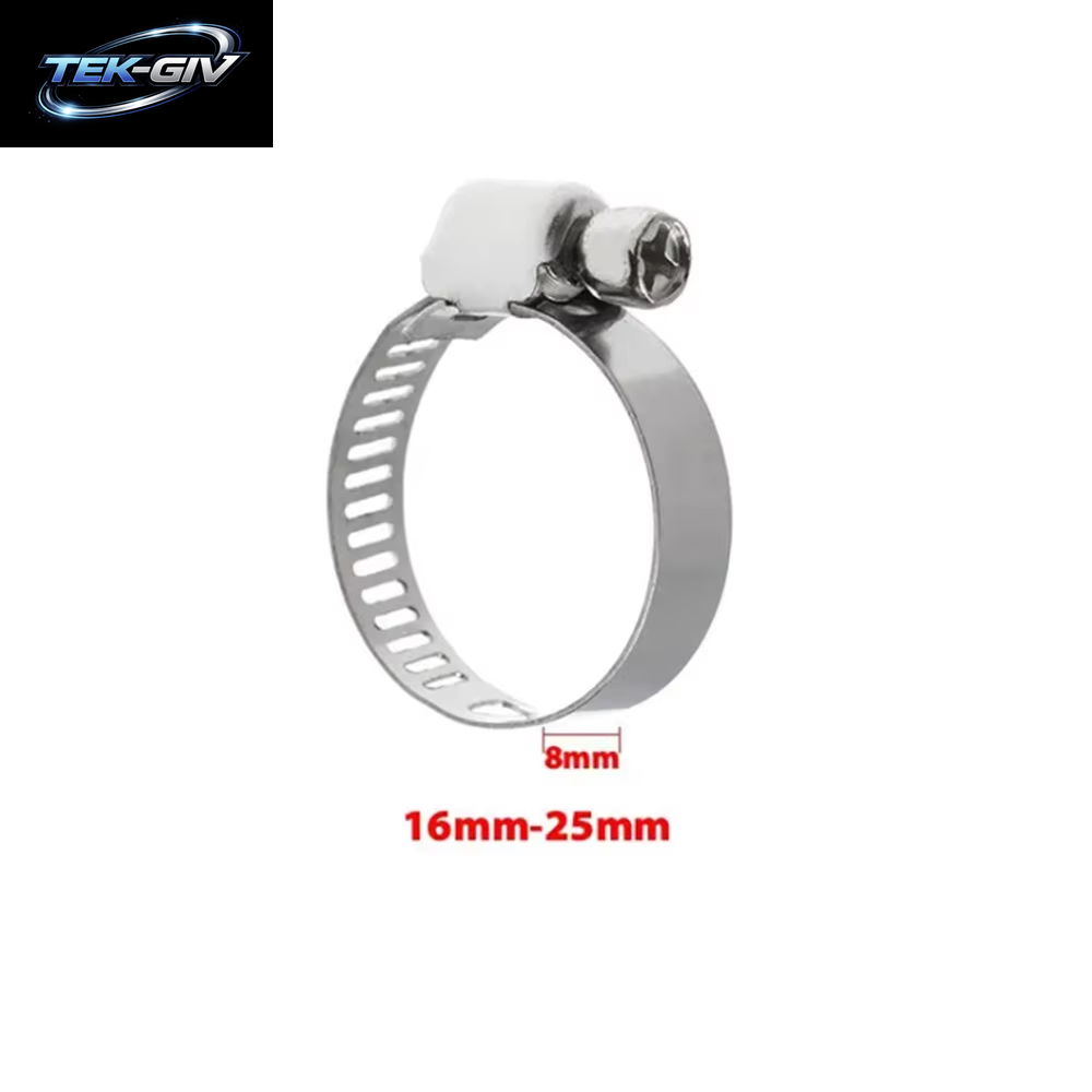 10 Stück Schlauchschellen Rohrschellen Edelstahl Hoop Clamp Schlauch 304 Edelstahl Automotive Rohre Clip Festes Werkzeug 8-25 Mm