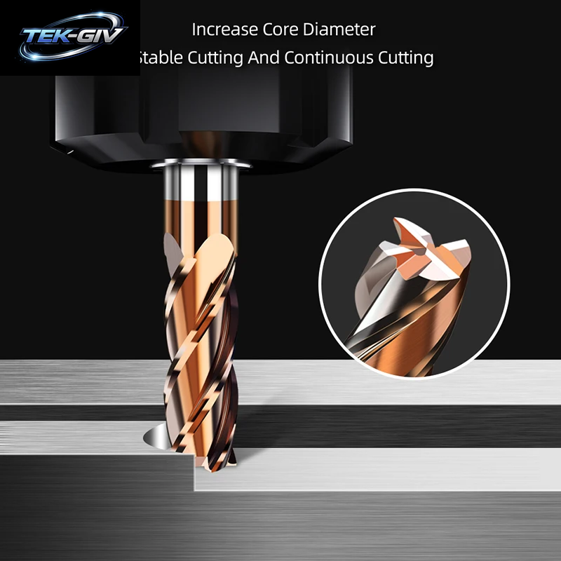 TOOLEYE HRC55 CNC Fräser Hartmetall-Schaftfräser 4 Flöten Maschine Cutter Werkzeuge Für Metall 3 5 6 8 Schaft Wolfram Stahl Schaftfräser