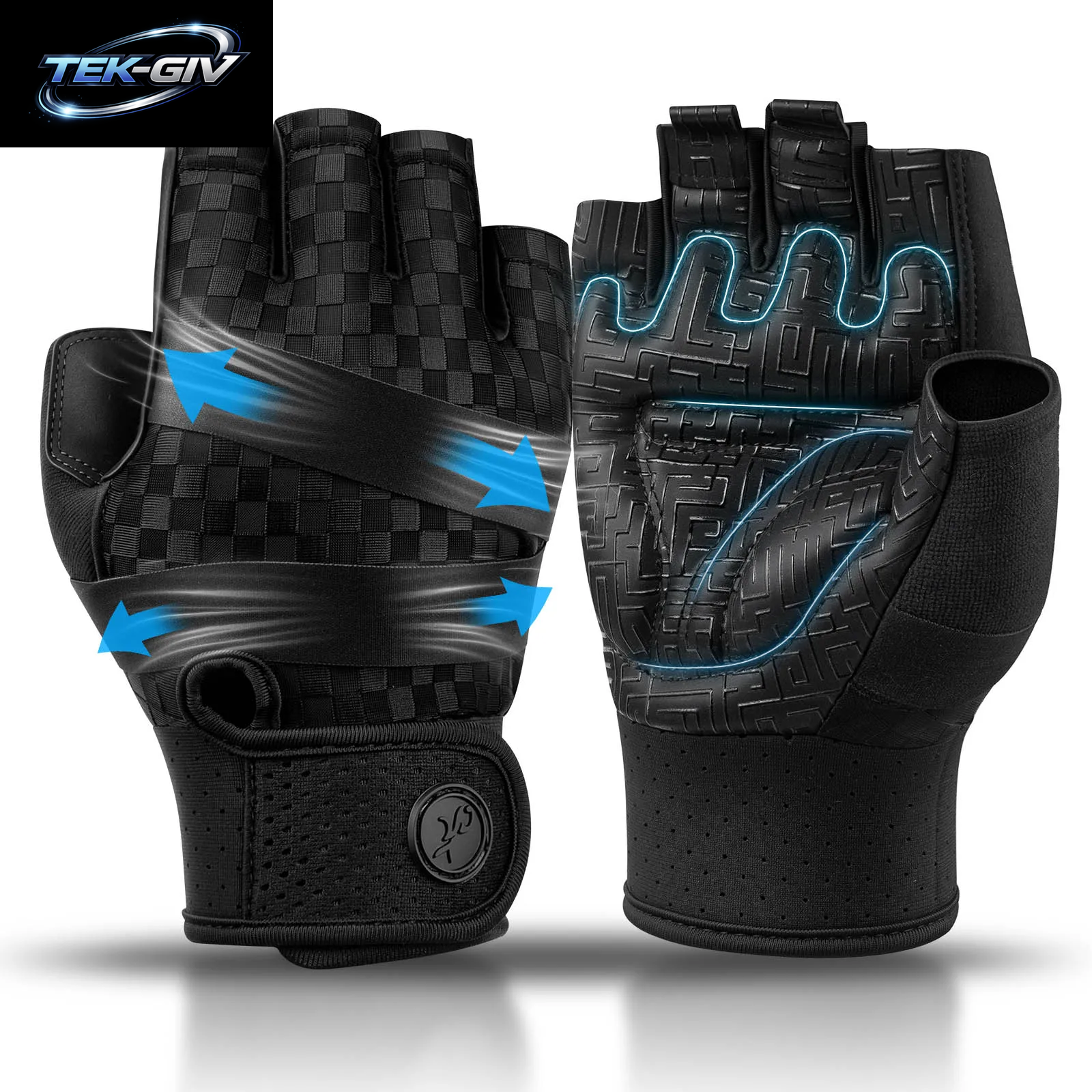 MOREOK Gewichtheber-Handschuhe Atmungsaktiv Rutschfest Krafttraining Übungs-Fitness-Handschuhe Für Klimmzüge