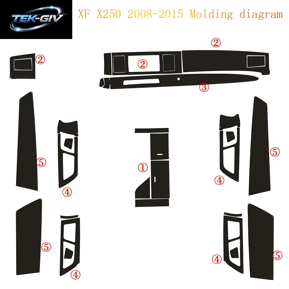 Auto-Styling Carbon Faser Auto Interior Center Konsole Farbe Ändern Molding Aufkleber Aufkleber Für Jaguar XF X250 2008-2015