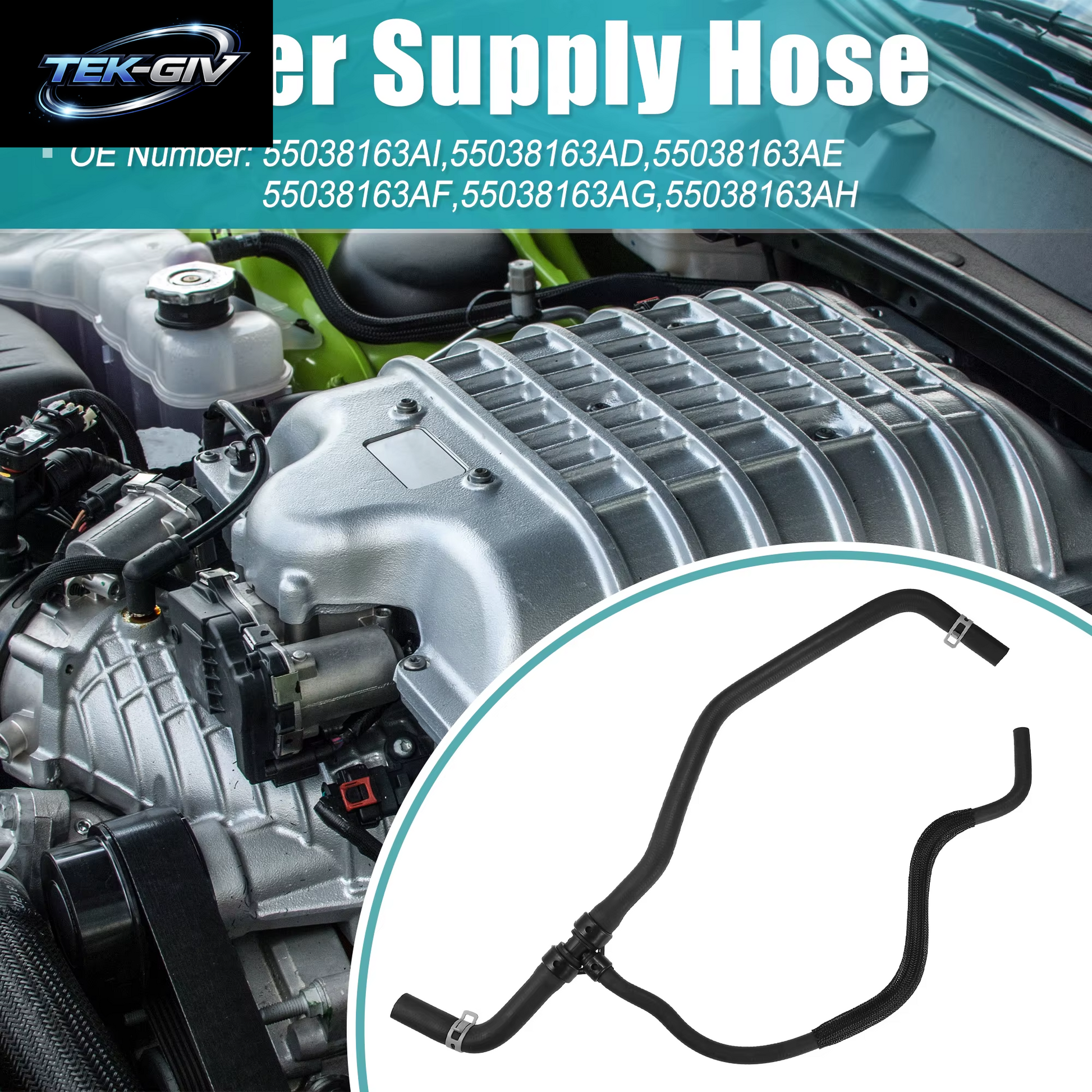 UXCELL Heizungsschlauch Nr. 55038163 KI/ 55038163 AE Für Dodge Challenger 2017–2018 Für Dodge Charger 2019–2021 Für Chrysler 300 2011