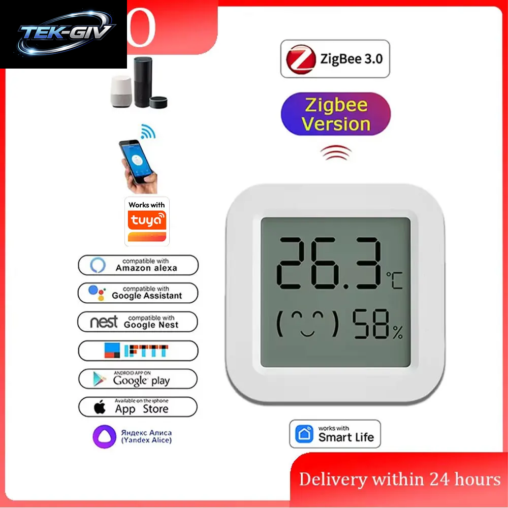 Zigbee 3.0 Temperatur- Und Feuchtigkeitssensor, App-Fernbedienung, Thermometer Über Tuya Smart Life Für Smart Home, Funktioniert Mit Yandex Alexa