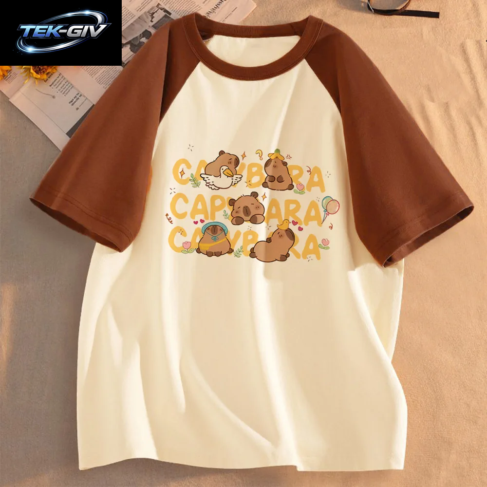 Lustige Capybara T-Shirts Männer Frauen Sommer Niedlichen Tier T Shirt Kurzarm Grafik T Shirts Streetwear Frauen Kleidung