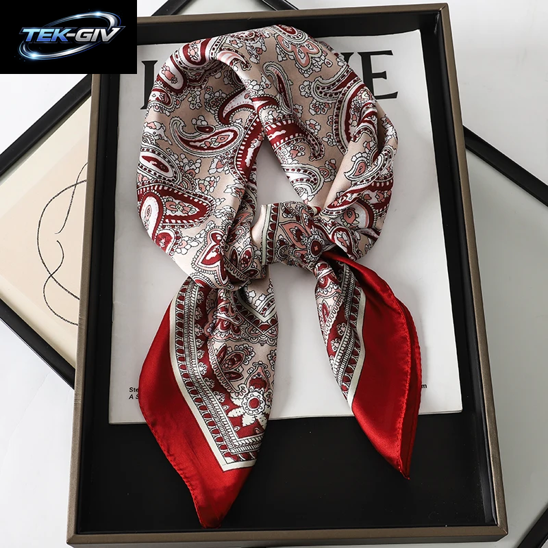 60 Farben Luxus-Schal Für Damen 70*70Cm Seidengefühl Quadratisches Haartuch Foulard Satin-Schal Großformatiges Kopftuch Hijab Taschentuch