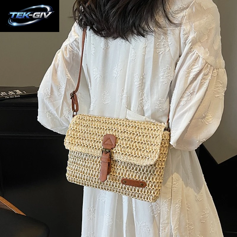 Neue Modische Stroh-Damentasche, Trendige Urlaubs-Casual-Schulter-Crossbody-Tasche, Vielseitige, Stilvolle Stroh-Damentasche Für Damen