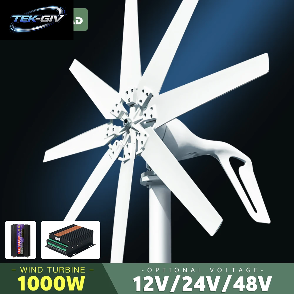 1000W 1KW Horizontalachsen-Windturbine 12V 24V 48V Windgenerator Ce-Zertifiziert Freie Energie Niedrigdrehzahl-Start Netzunabhängig Für Den Heimgebrauch