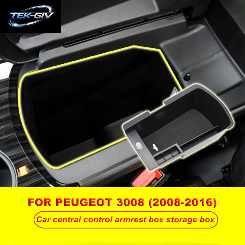 Auto Zentrale Steuerung Armlehne Box Lagerung Box Für Peugeot 3008 2008-2016 Container Halter Bin Handschuh Fach Innen Zubehör