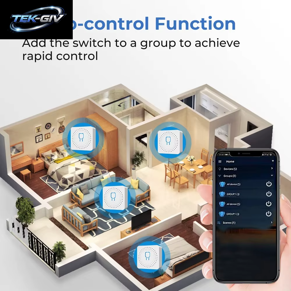 Tuya Zigbee3.0/Wifi MINI Smart Switch Mit Zwei-Wege-Steuerung, Kabelloser Lichtschalter, Intelligente Automatisierung, Funktioniert Mit Alexa Google Home