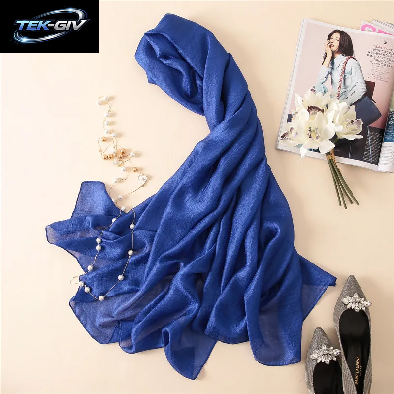 2023 Luxus Marke Frauen Mode Schal Plain Solide Seide Leinen Schals Schals Sommer Dame Bandanas Pashmina Foulard Hijab 180*90 Cm