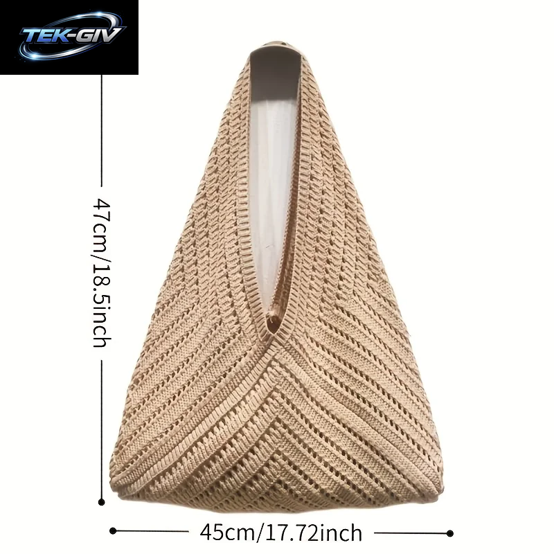 Gestrickte Damentaschen, Gestrickte Tragetaschen, Gestrickte Handtaschen, Strandtaschen, Sommerliche Retro-Urlaubsstil-Taschen Für Damen