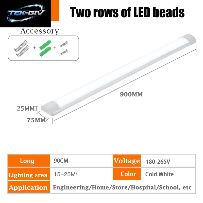 120CM Led Rohr Lichter 100W Led Lampen Bar 60CM Küche Unter Schrank Lampe Für Lager Büro Hause Kommerziellen Decke Wand Licht