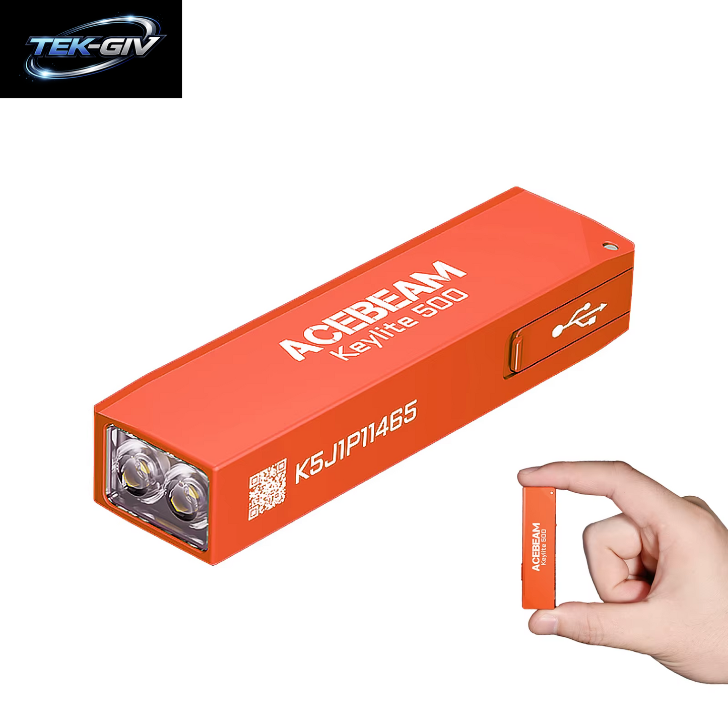 ACEBEAM Schlüsselanhänger-Taschenlampe Keylite 500 EDC Wiederaufladbare Taschenlampe Mit Selbstverteidigungs-Stroboskopmodus Und Dual-Led-Licht Für Camping Und Arbeit