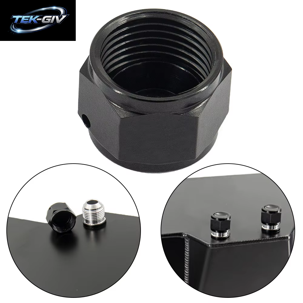 Schwarz AN6 AN8 AN10 Adapter Weibliche Flare End Kappe Stecker Rohr Mutter Sechskant Kopf Port Blindstopfen Kappe Schloss Schlauch Anschluss Fitting