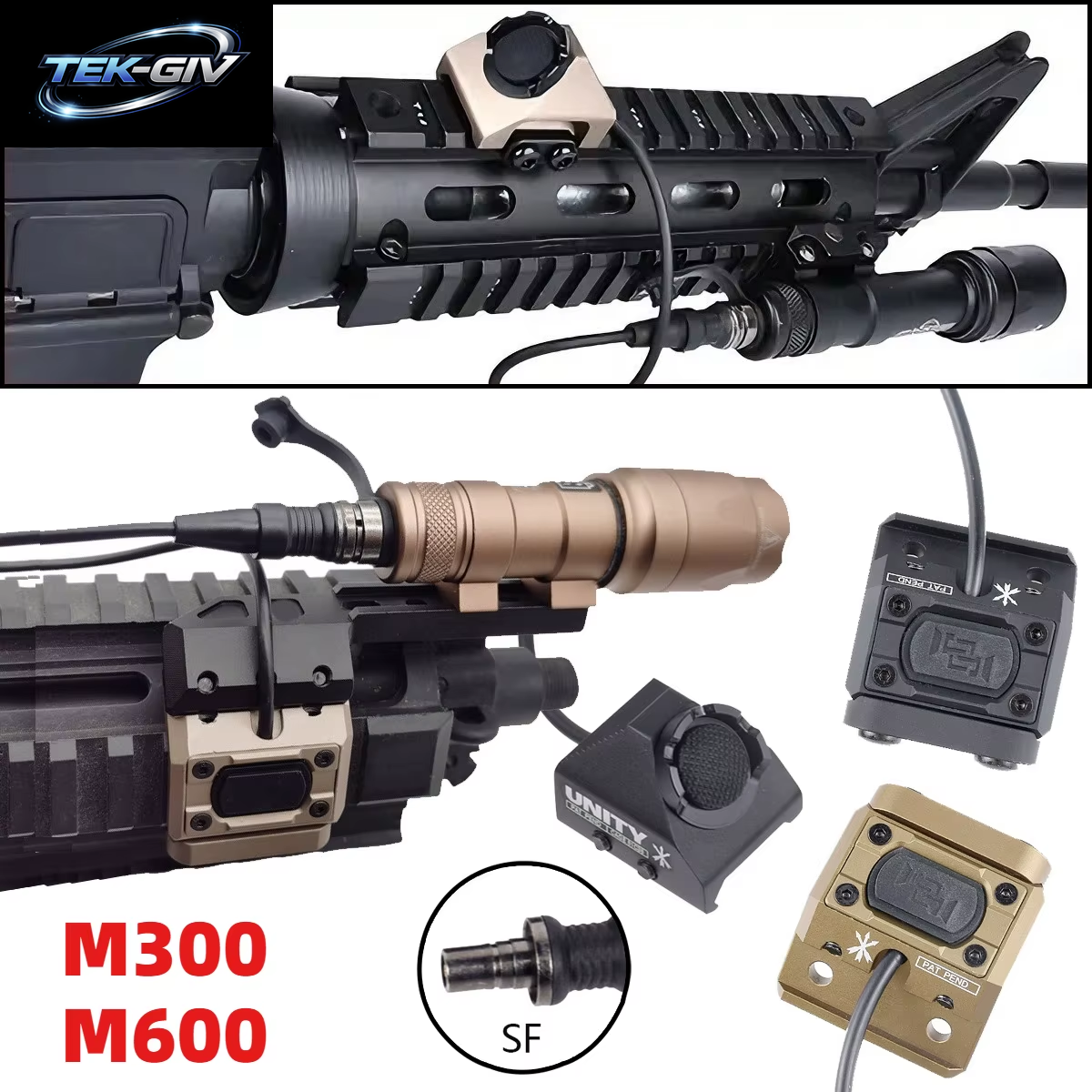 Surefire M300 M600 Taschenlampe Fit 20Mm Schiene Gewehr Airsoft Mit EINHEIT Modbutton Lite Druck Schalter M600B M600C LED Scout Licht
