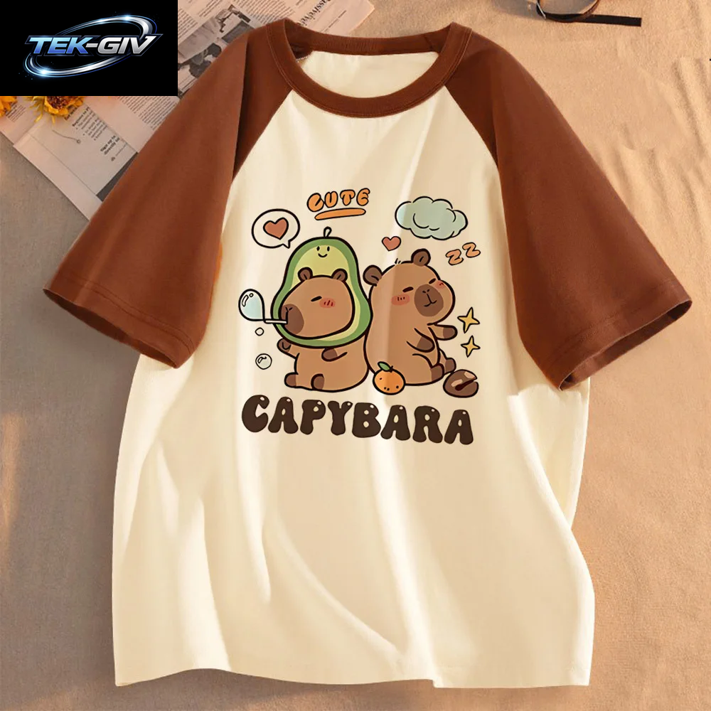 Lustige Capybara T-Shirts Männer Frauen Sommer Niedlichen Tier T Shirt Kurzarm Grafik T Shirts Streetwear Frauen Kleidung