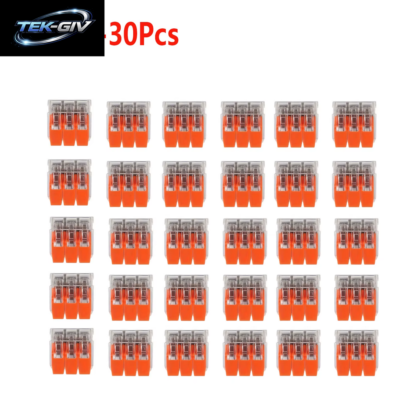 30-Teiliges Set Orangefarbener Kombinationskabelanschlüsse, 2-Port/3-Port/4-Port/5-Port-Schnellkabel, Elektrische Mantelverbindungsklemmen