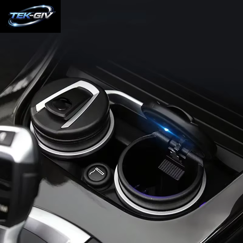 1 Stücke Universal Automatische Auto Aschenbecher Tragbare Auto Auto Led-Licht Zigarette Zigarre Asche Zylinder Rauchbecherhalter Zubehör
