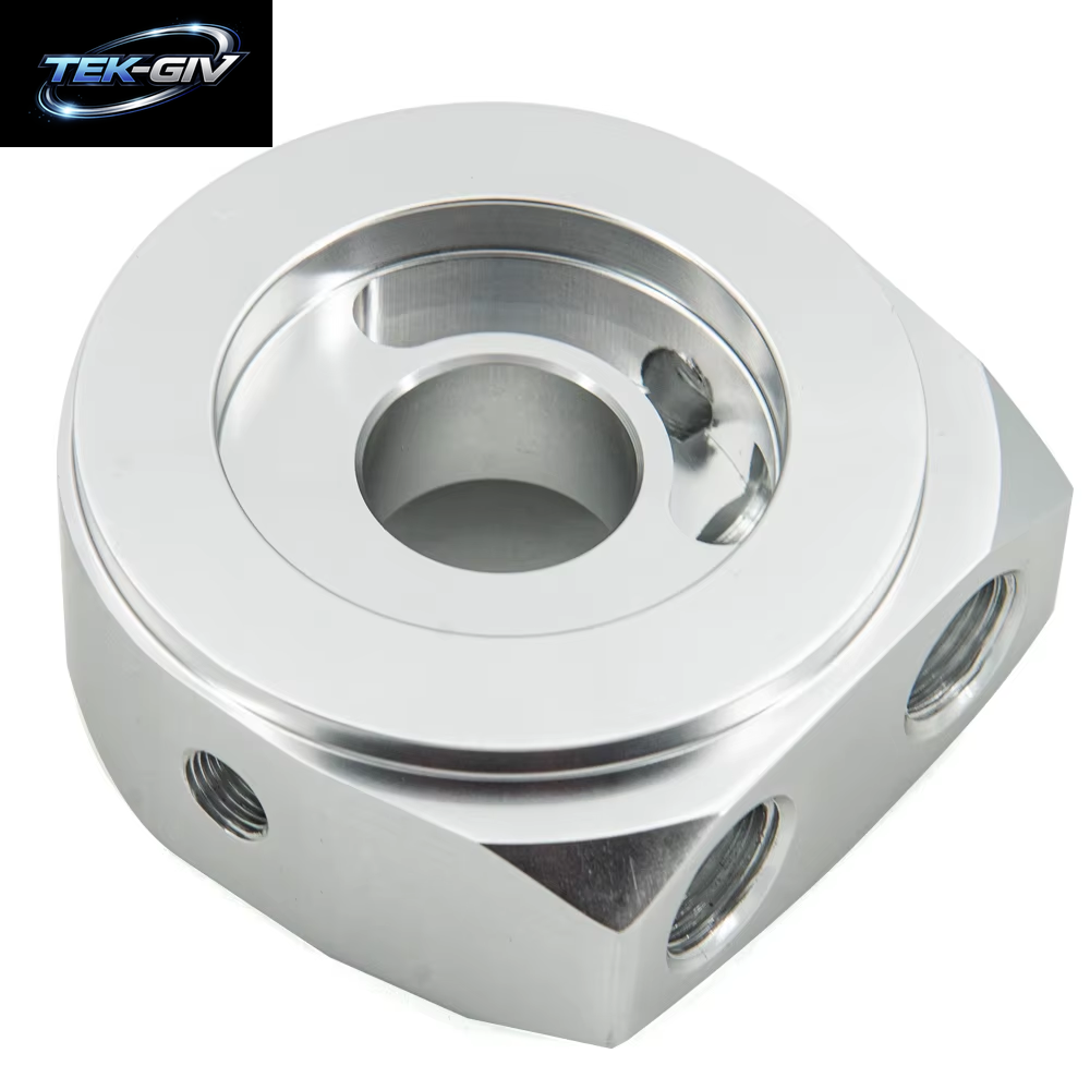 Aluminium Öl Sandwich Adapter Öl Kühler Mit 2PCS AN10 Schlauch End Fitting Und 1 PCS 3/4-16UNF 1 PCS M20X 1,5 Adapter