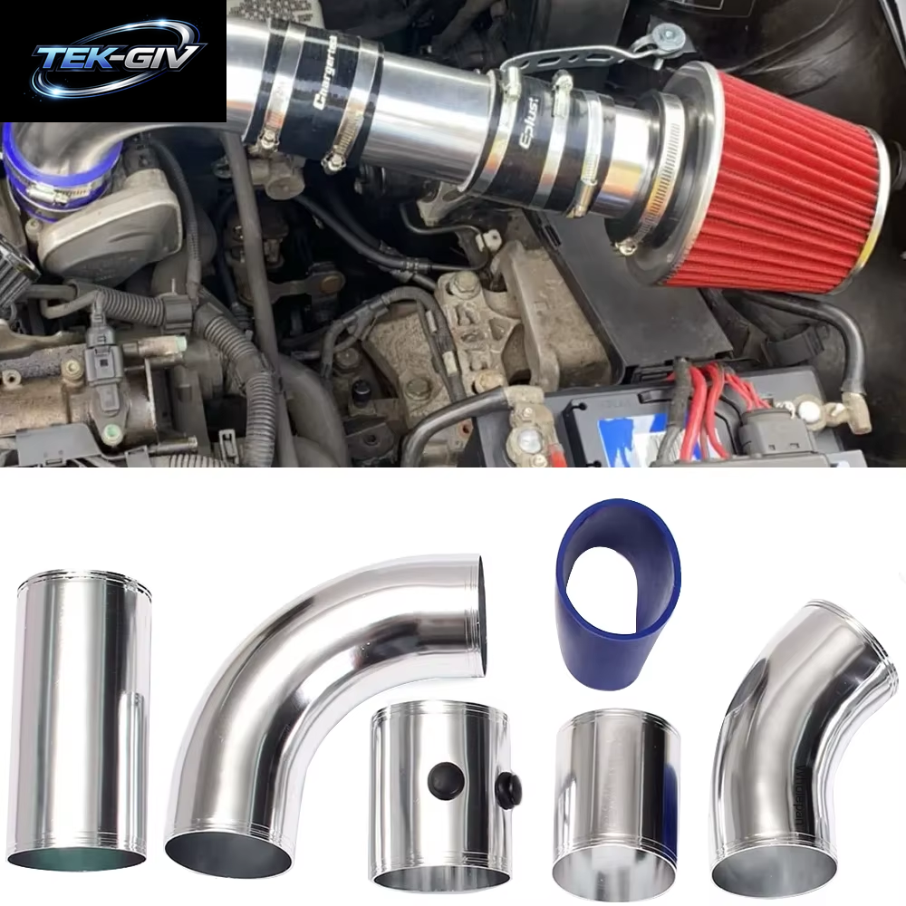 3" 76Mm Universal Lufteinlassrohr Ansaugrohr Aus Aluminiumlegierung Kit Turbo Direkter Kaltluftfilter Einspritzsystem