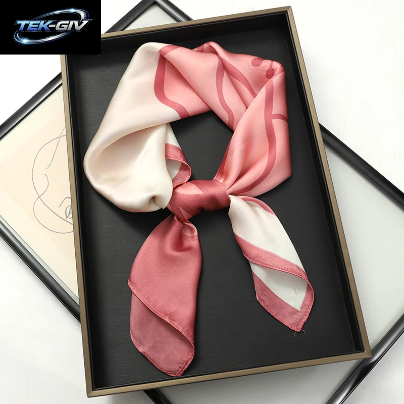 60 Farben Luxus-Schal Für Damen 70*70Cm Seidengefühl Quadratisches Haartuch Foulard Satin-Schal Großformatiges Kopftuch Hijab Taschentuch