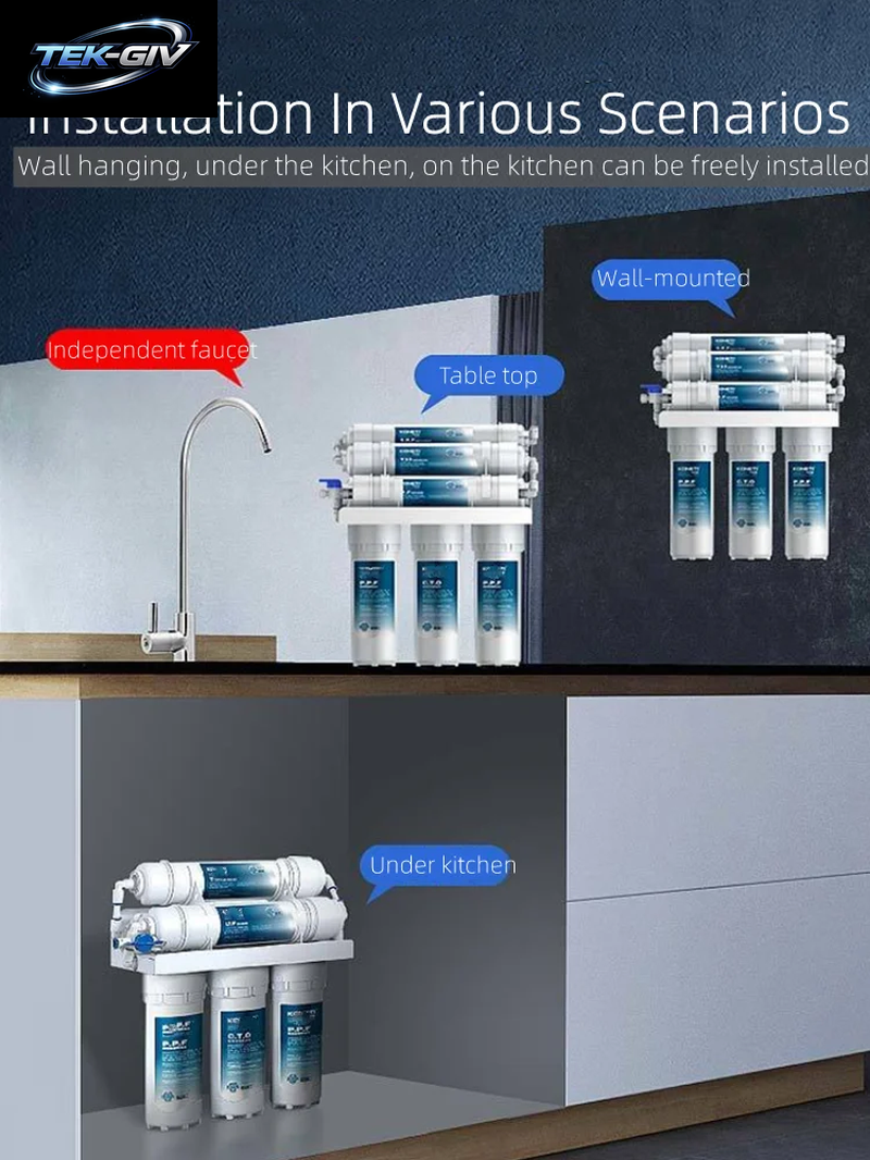 3+2 Wasserfiltersystem 5 Stufen Trinkwasserfilter Luftreiniger Für Haushaltsküche Mit Filterkartusche Kit Wasserhahnfiltration