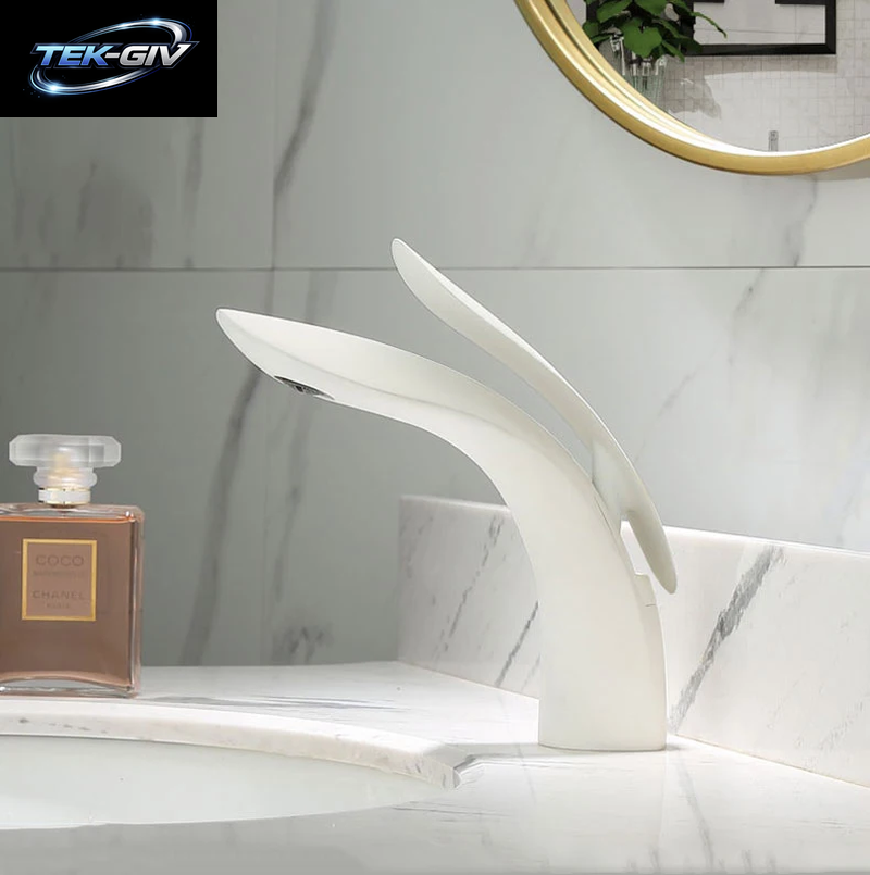 Becken Armaturen Moderne Rose Gold Bad Wasserhahn Wasserfall Einzigen Loch Kalt-Und Warmwasser Hahn Waschbecken Wasserhahn Mischer Wasserhähne XT-423