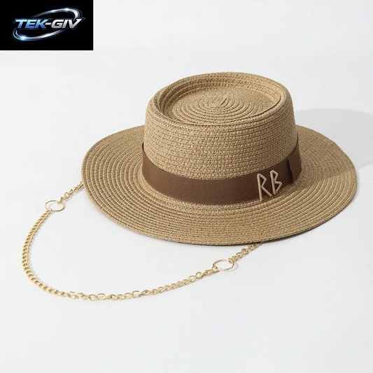 Sommer Strohhüte Für Frauen Band Dekoration Elegante Damen Party Kleid Hüte Reise Strand Sonnenhut Chapeau Femme