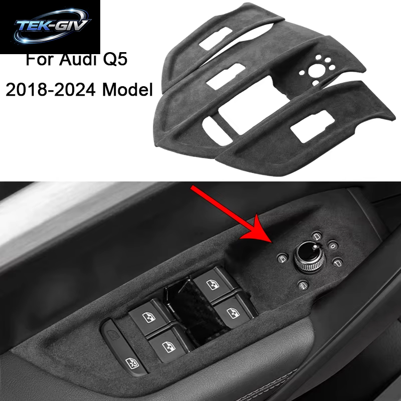 Für LHD Audi Q5 2018 2019 2020 2021 2022 2023 2024 Italienische Wildleder-Verkleidungen Innenraum-Verzierungen Für Türen, Schaltwippen, Mittelkonsole