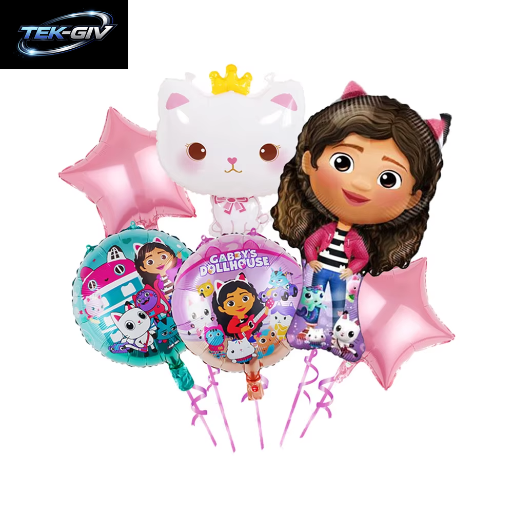 Neue Rosa Gabby Puppenhaus Geburtstag Party Dekorationen Luftballons Tassen Teller Servietten Hintergrund Geschirr Mädchen Baby Dusche Liefert