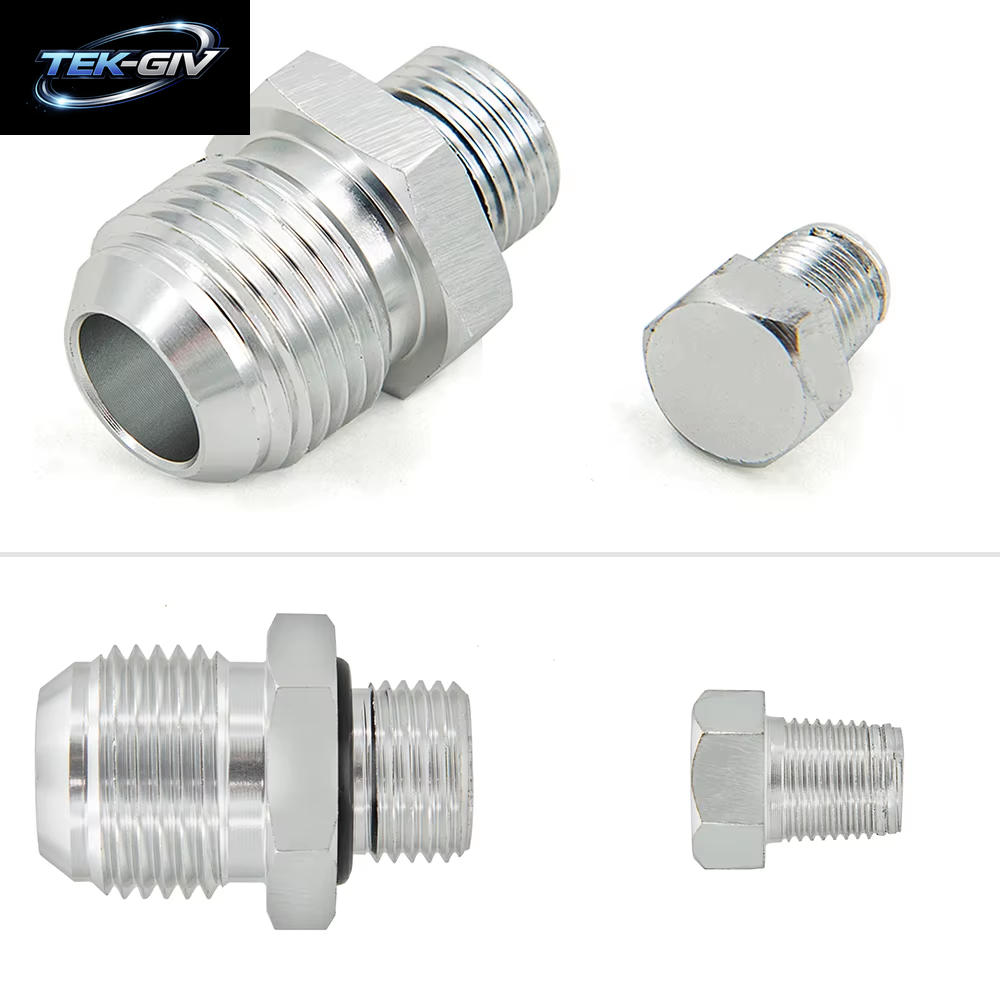 Aluminium Öl Sandwich Adapter Öl Kühler Mit 2PCS AN10 Schlauch End Fitting Und 1 PCS 3/4-16UNF 1 PCS M20X 1,5 Adapter