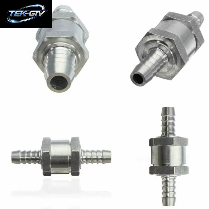 5/32 "4Mm Einweg-Kraftstoffleitungs-Rückschlag Ventil Rückschlag Diesel Aluminium Silber