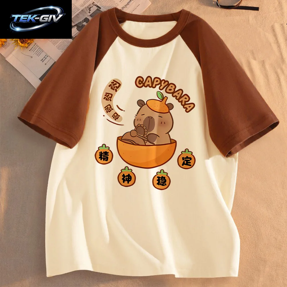Lustige Capybara T-Shirts Männer Frauen Sommer Niedlichen Tier T Shirt Kurzarm Grafik T Shirts Streetwear Frauen Kleidung