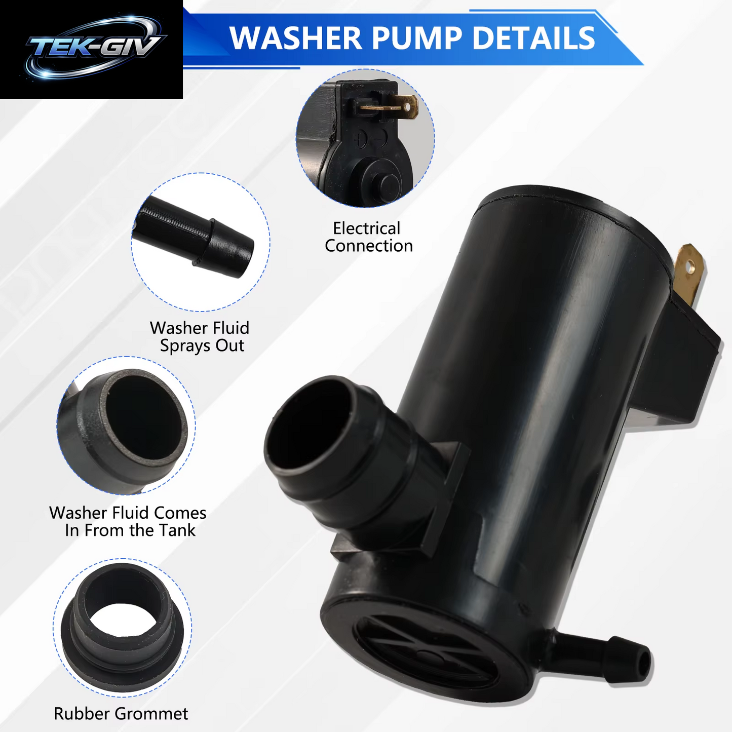 Xukey Frontscheibenwaschpumpendüsen Flüssiger Einzelauslassmotor Für Honda Fit Jazz MK2 2008 2007 2006 2005 2004 2003 2002