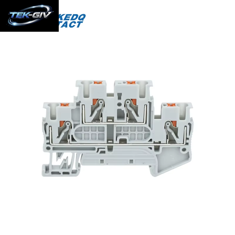 10 Stück PTTB 2,5 Push-In Doppelstufe Din-Schienenklemmenblock 2 Schicht 2,5 Mm2 Stecker Elektrokabelanschluss PTTB2.5