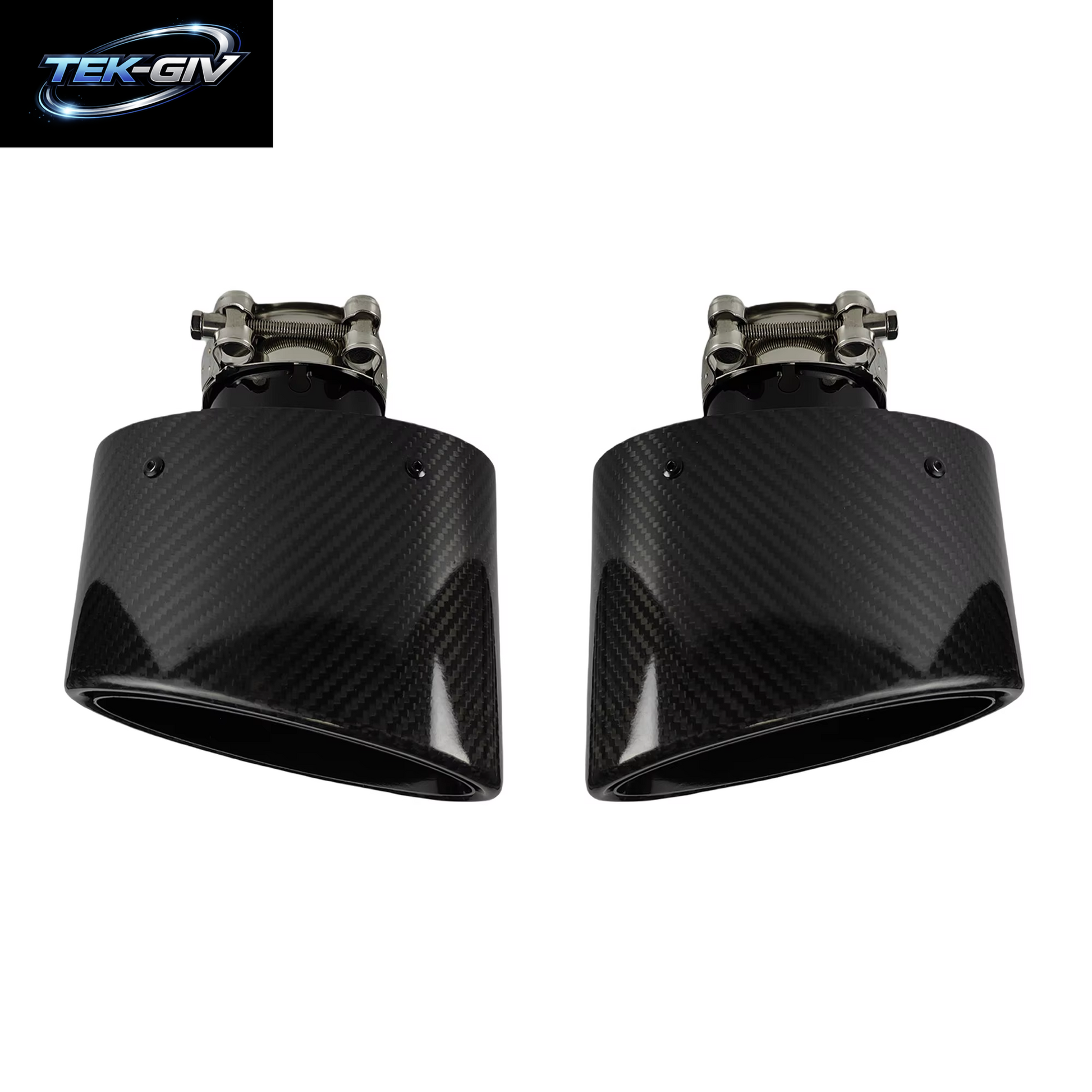 1Pcs Universal Auto Glänzend Carbon Faser Schalldämpfer Spitze Auspuffrohr Düse Dekoration Edelstahl Silber Oval 150Mm Kippen Links Rechts