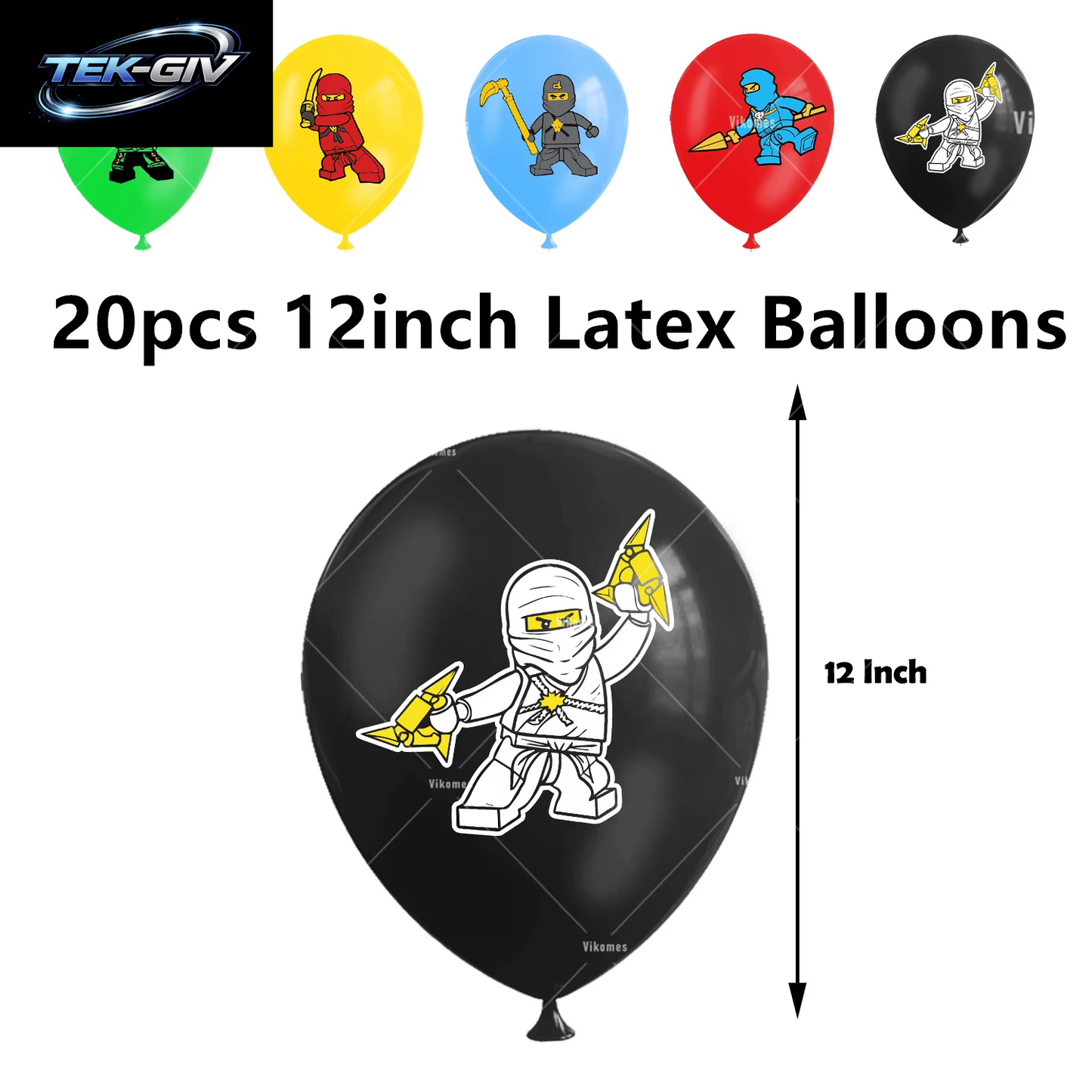 Ninjaed Go Thema Luftballons Geburtstag Party Dekoration Lieferungen Baby Dusche Legoed Latex Ballon Hintergrund Banner Kuchen Topper Jungen