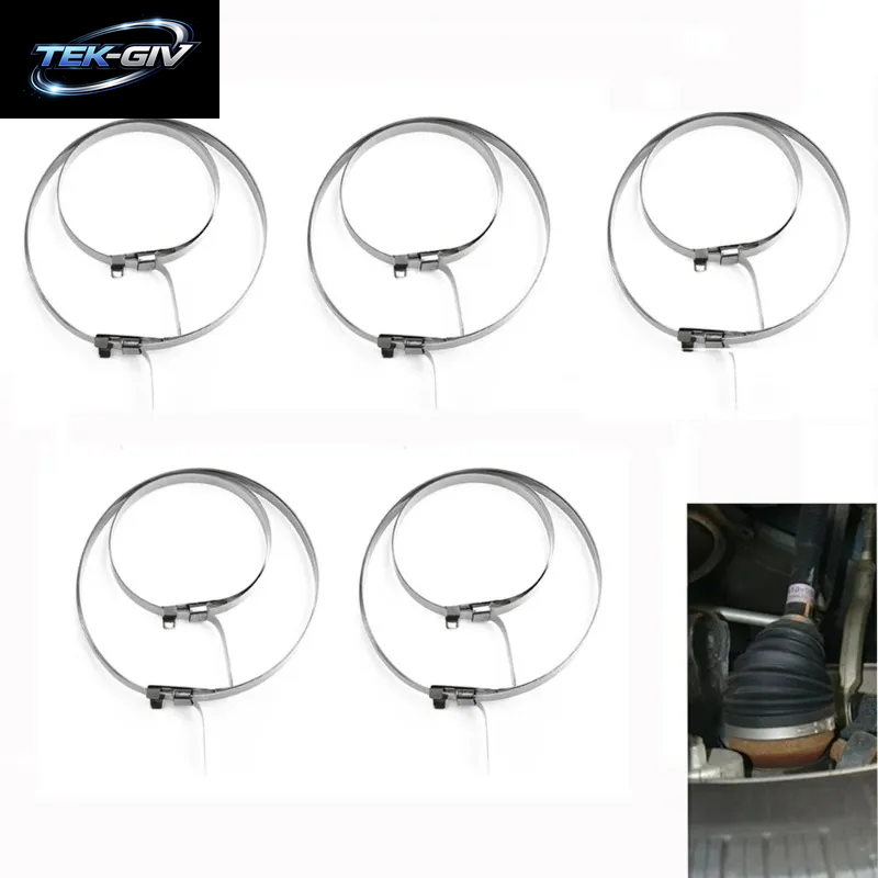 10PCS CV Boot Clips Kit Einstellbare Edelstahl Achse Kupplung Welle Guide Clamp CV Guide Clamp Kit Universal Auto ATV CV