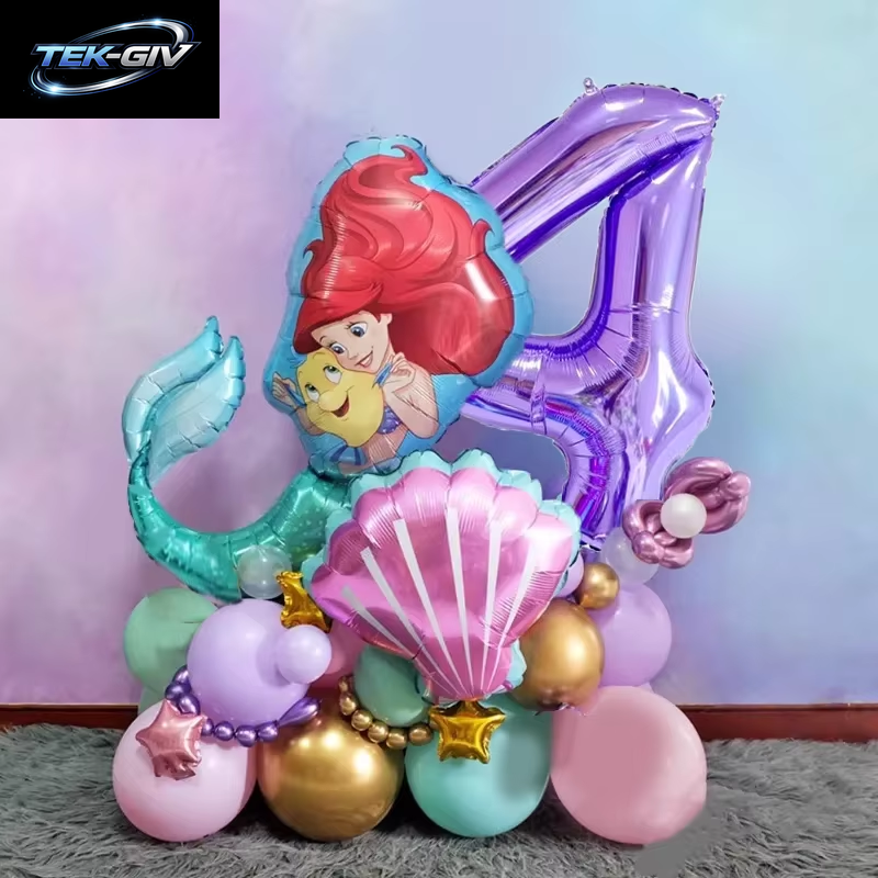 Die Kleine Meerjungfrau Geburtstag Party Dekoration Prinzessin Ariel Papier Serviette Teller Tasse Tischdecke Luftballons Kinder Baby Shower Supplies