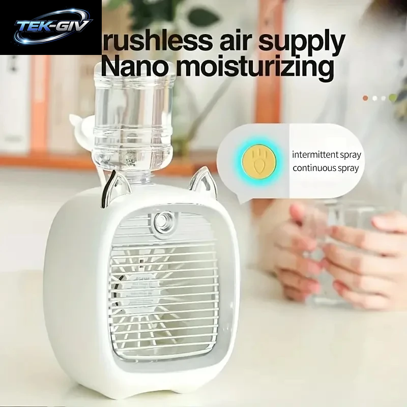 TINSOL Usb-Mini-Klimaanlagenventilator, Luftbefeuchter, Tischventilator, Elektrisch, 1200 Mah, Klimaanlage Mit Drei Gängen, Kühlventilator