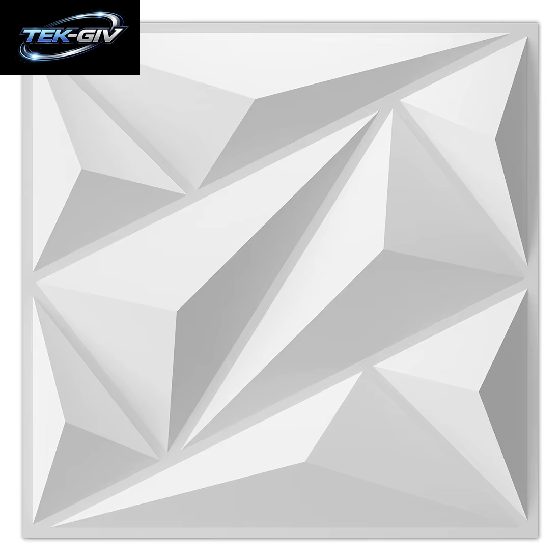 10 Stück Diamant-Design Verziertes 3D-Wandpaneel, 30 Cm X 30 Cm, Mattweiß/Schwarz, Diy-Heimdekoration-Wandbrett