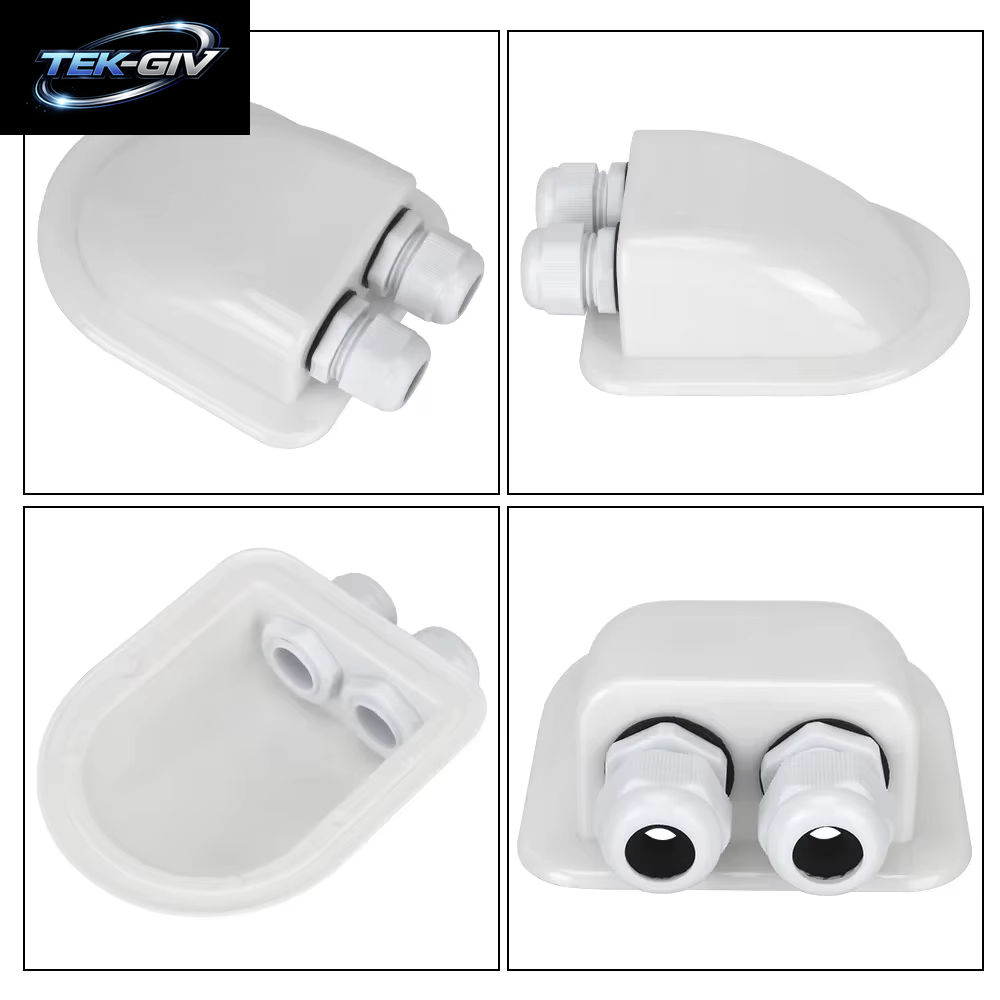 Caravan Solar Auto Anschlussdose Kabelzugang Verschraubungsbox Dach Drahtzugang Kabelverbinder Halter Dual Hole Camper Van