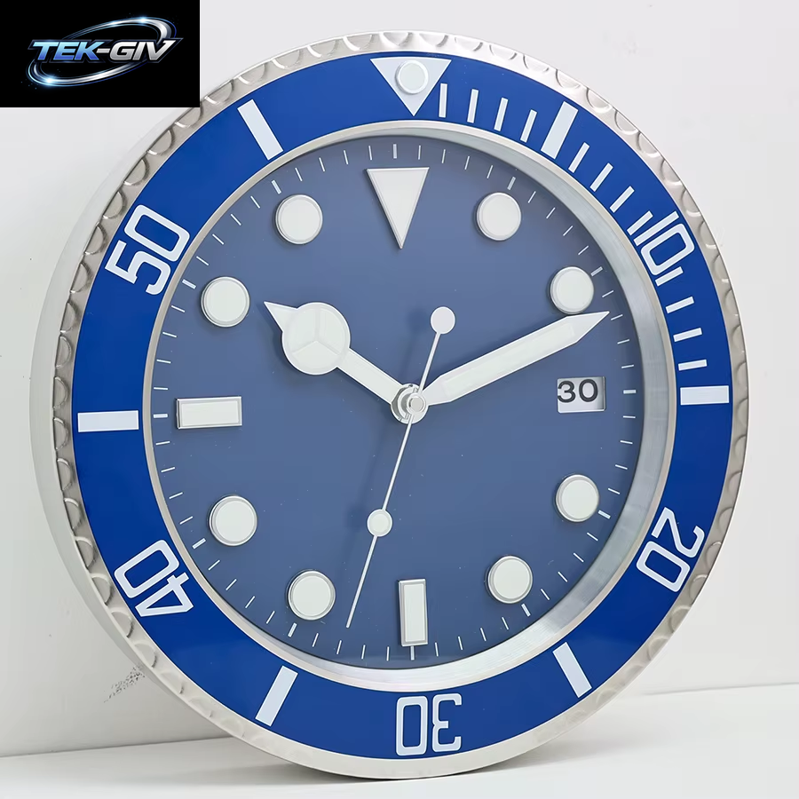 34 Cm Luxus Kreative Wanduhr Moderne Metall Design Kunst Wanduhr Hause Große Digitale Leucht Schlafzimmer Dekoration Uhr