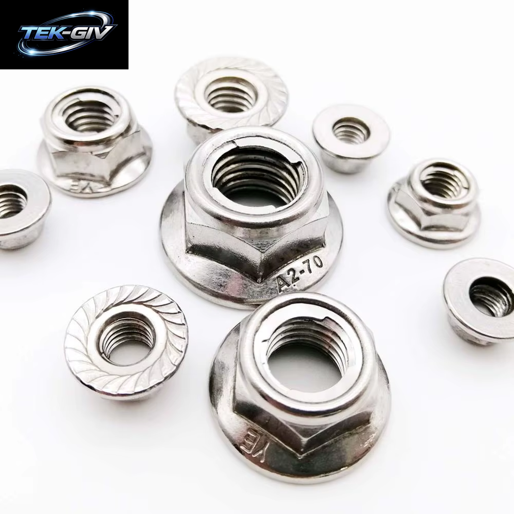 2 Stücke M4-M12 304 Edelstahl Vorherrschende Drehmoment Art Alle Metall Einsatz Sechs Kant Verriegelung Mutter Mit Flansch Hex Selbstsicher Nde Gb6187