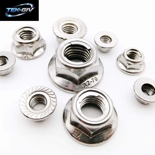 2 Stücke M4-M12 304 Edelstahl Vorherrschende Drehmoment Art Alle Metall Einsatz Sechs Kant Verriegelung Mutter Mit Flansch Hex Selbstsicher Nde Gb6187